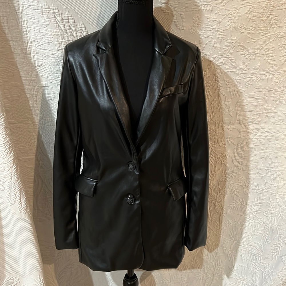 Joie faux leather blazer, size extra small